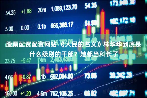 股票配资配资网站 《人民的名义》林华华到底是什么级别的干部？她都当科长了