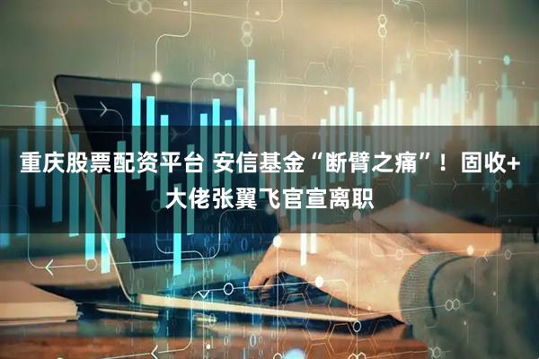 重庆股票配资平台 安信基金“断臂之痛”！固收+大佬张翼飞官宣离职